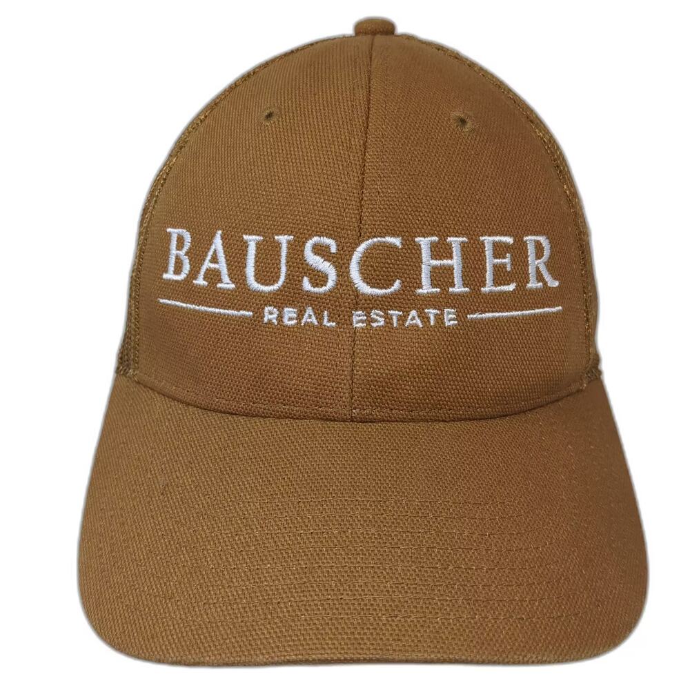 CornerStone Trucker Hat Brown White OS Bauscher Real Estate Embroidered Mesh